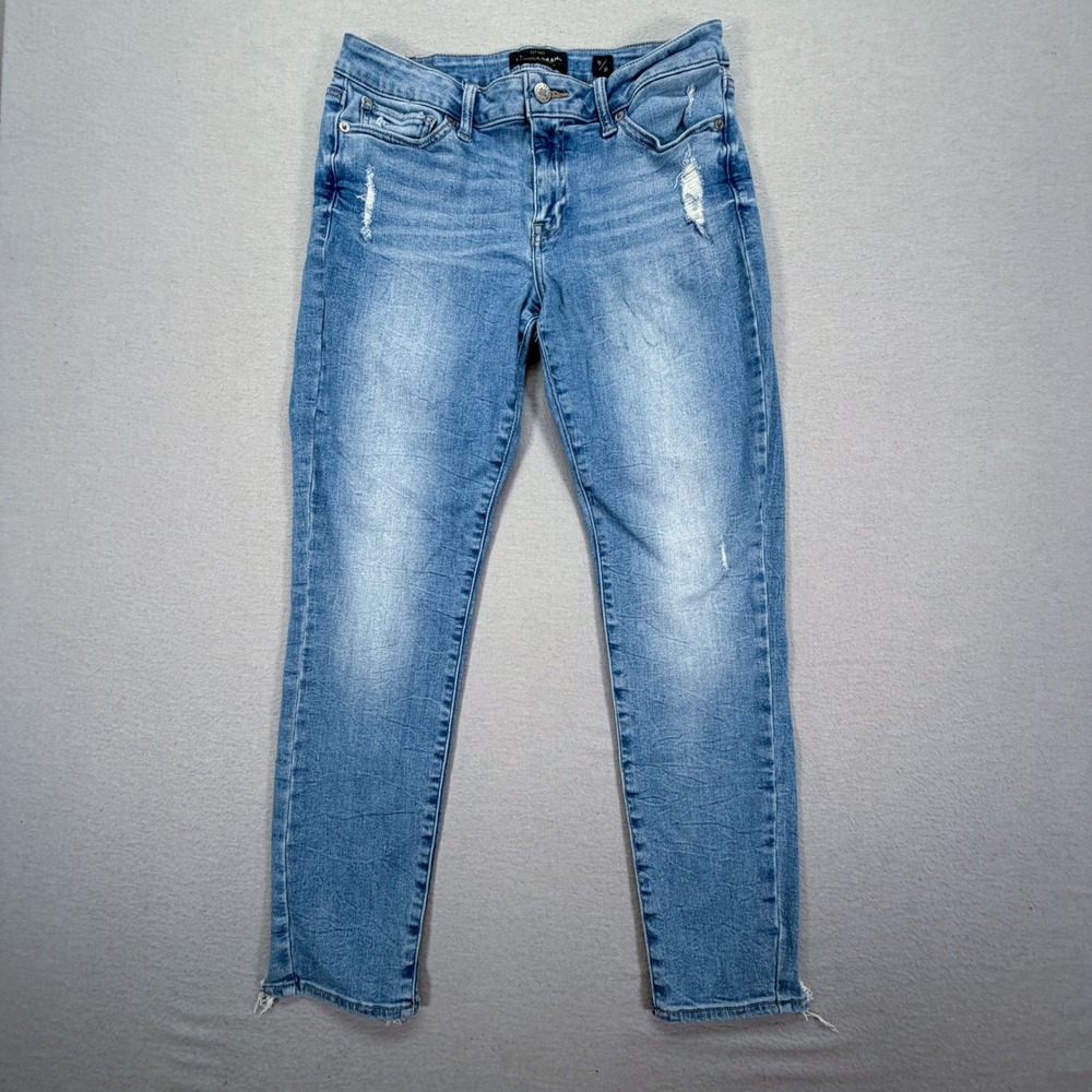 Lucky Brand Lolita Super Skinny Jeans‎ Womens 10/30 Good Blue Distressed Raw Hem